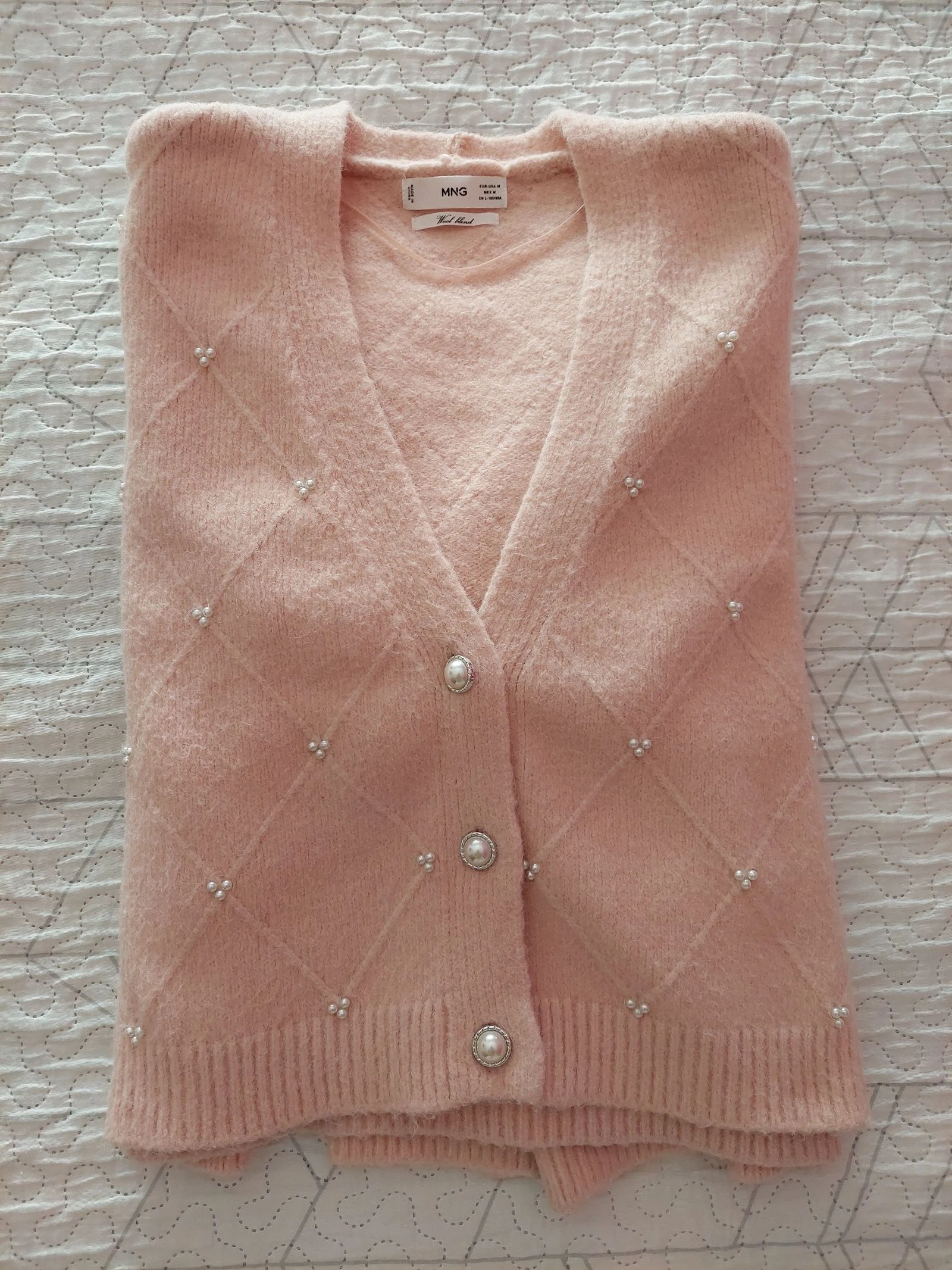 Mango Cardigan de Lã Rosa – photo 4